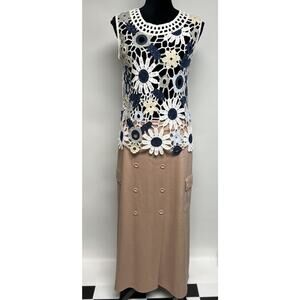 Crochet flowers Knit Top Boho Festival Hippie Whimsigoth Small Cottage Oversized